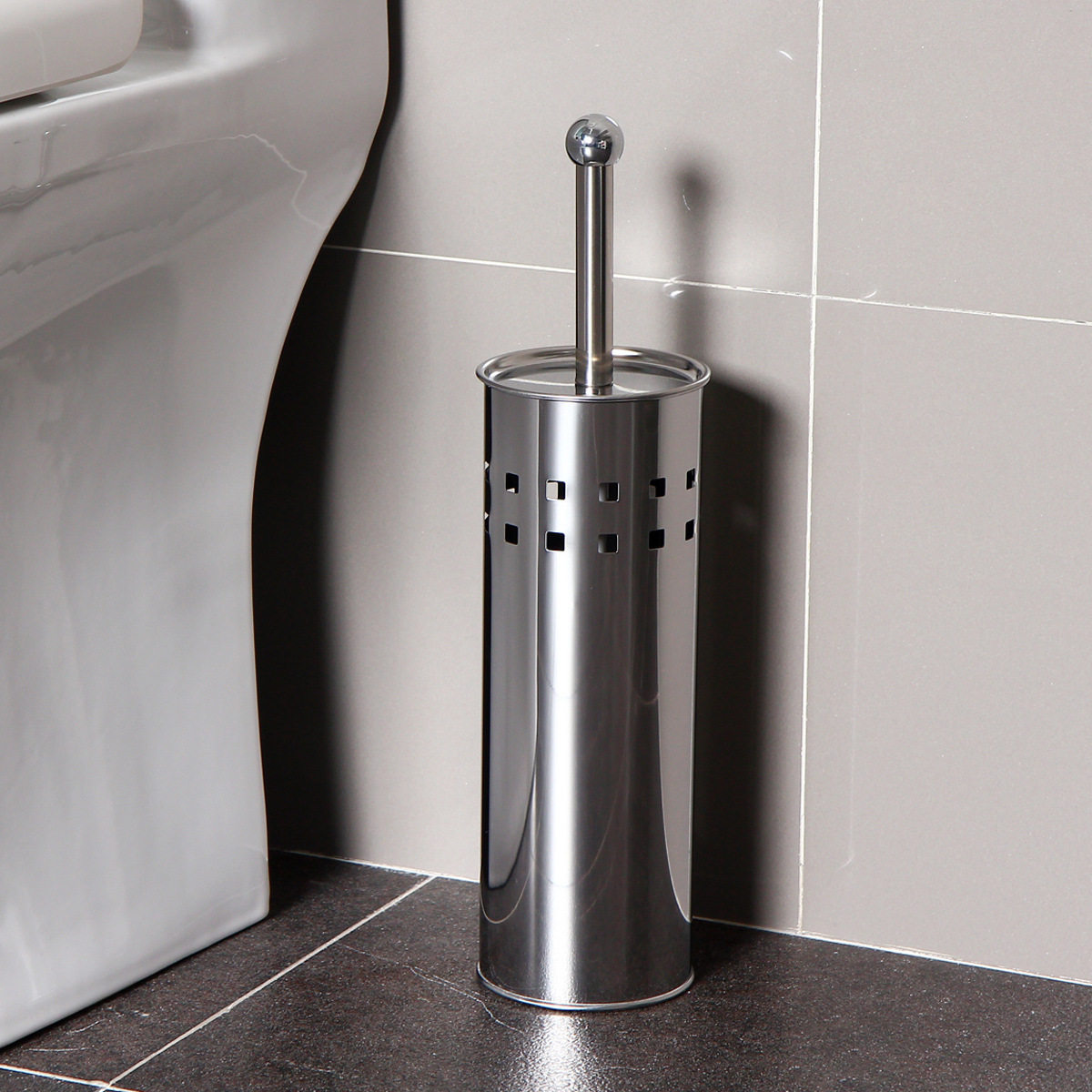 Cross-Border Orz Hotel Bathroom Cleaning Brush Stainless Steel Toilet Brush Household No Dead Corner Toilet Brush Cleaning Set