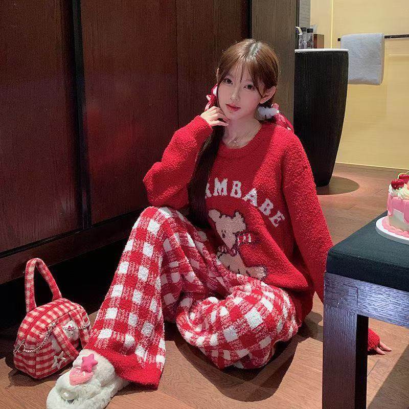 睡衣冬季女款珊瑚绒2025年新款冬天法兰绒秋冬家居服套装厂家直销