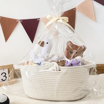 Gift Packaging Storage Basket Woven Cotton Rope Storage Basket Key Sundry Snacks Square Storage Frame Fabric Toy