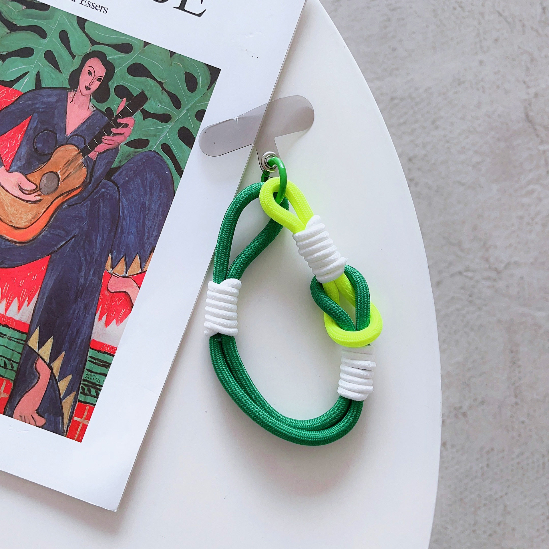 适用各种手机壳配件吊挂坠拼彩色短挂绳双边双头锁扣带卡片装饰品