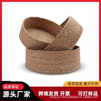 Woven Basket Storage Woven Basket Finishing Storage Basket Table Rattan Basket Round Storage Box Snacks and Sundries