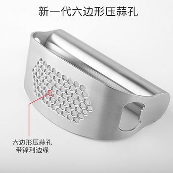 304 Stainless Steel Garlic Press Ring Garlic Press Household Garlic Masher Manual Garlic Clip Artifact Peeling Garlic