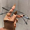 New Double Beam Glasses Frame Pilot's Anti-Blue Light Female Plain Face Big Face Showing Face Small Male Retro Myopic Glasses Frame