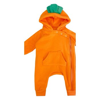 Cross-border ins Korean version of baby autumn and winter plus velvet hoodie baby climbing clothes cute baby go-out jumpsuit thick