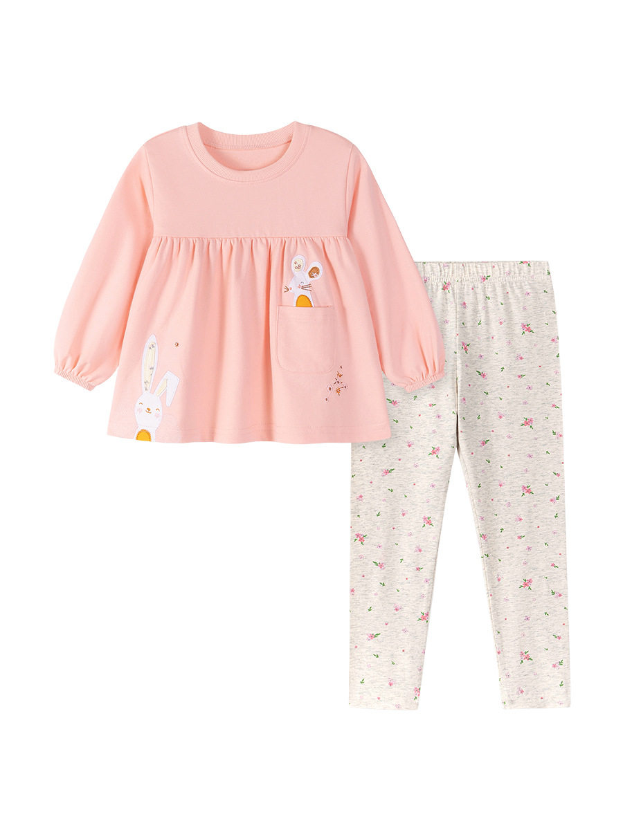 Girls' Long-Sleeve Cartoon Set Wholesale, Autumn Kids' Cute Outfit