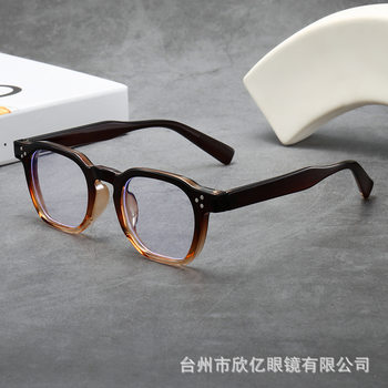 2025 New Cross-Border Retro Polygonal Frame High-Quality Flat Mirror European and American Fashion Trend Anti-Blue Light Glasses Frame