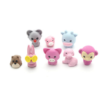 Little Dudu Eraser Amazon Creative School Children Cute 3D Animal Twelve Zodiac Mini Student Stationery