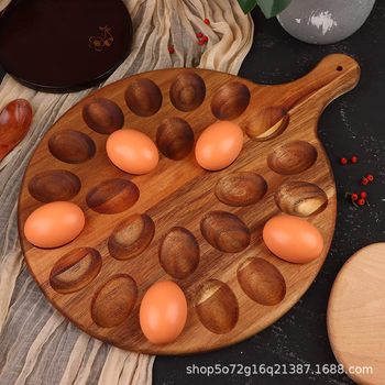 Spot Wooden Egg Tray Compartment Fixed Egg Rack Kitchen Egg Storage Rack Solid Wood Egg Tray Display Rack