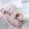 Cross Red Line Couple Ring for Men and Women a Pair of Red Drop Glue Open Ring Fashionable Simple Mobius Ring