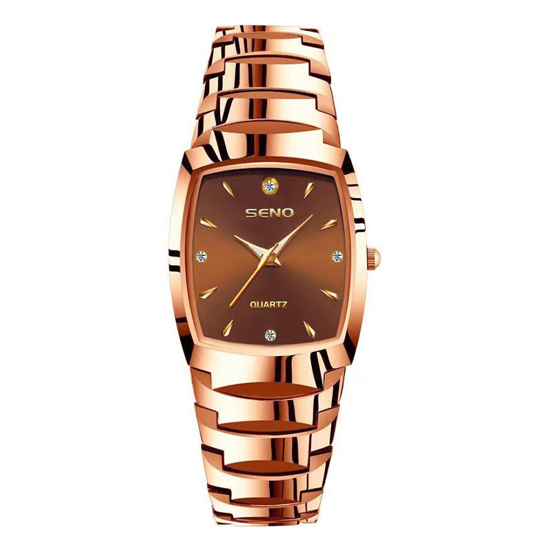Chennuo Retro Square Dial Men's Watch Cross-Border High-End Coffee Gold Square Watch Light Luxury Temperament Quartz Watch