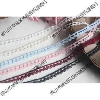 D17J10 Japanese Version of Hand Clothing Accessories Black and White Water-soluble Silk Thread Embroidered Lace Perforated Lace Width 1cm