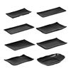 Special plate for barbecue shop rectangular melamine black plastic tableware commercial buffet hot pot plate side dish plate