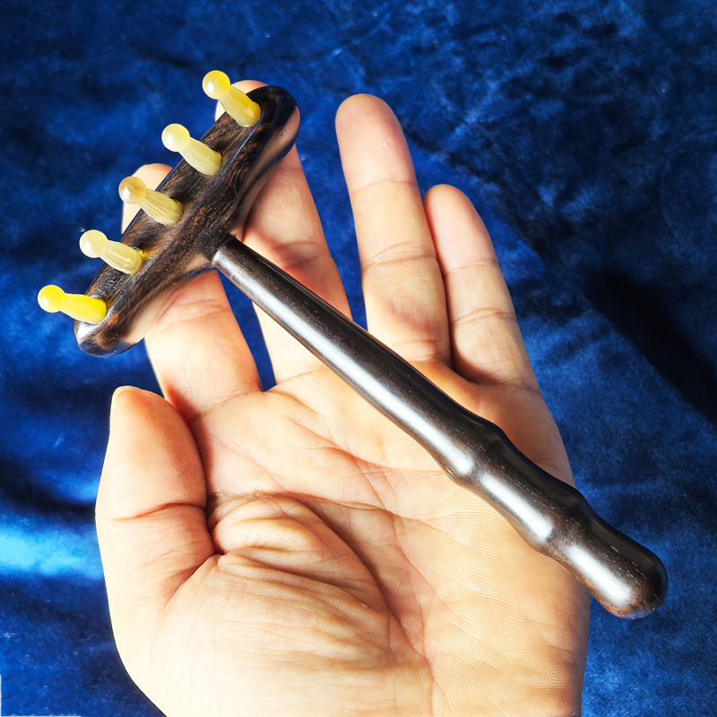Purple Sandalwood Long Handle Sandalwood Cloud Horn Nail Massage Comb Whole Body Universal Shoulder Neck Abdominal Massage Wholesale