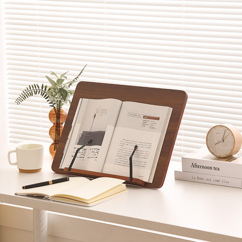 Wooden Reading Stand, Bookshelf, Children's Reading Book Holder, Multifunctional Reading Stand for Mobile Phones and Tablets, Desk