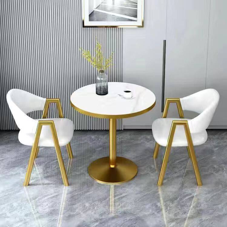 休闲北欧风小户型阳台洽谈桌椅组合简约会客售楼处小圆桌奶茶接待