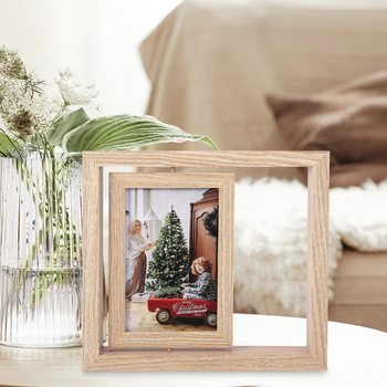 Wooden Rotating Photo Frame Ornament for Home Use 6inch Desktop Decoration Heart-Shaped Direct from Manufacturer Photo Album Home Picture Frame