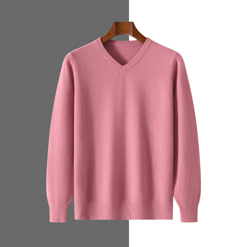 男士羊绒衫v领打底毛衣秋冬套头商务休闲内搭打底针织衫上衣