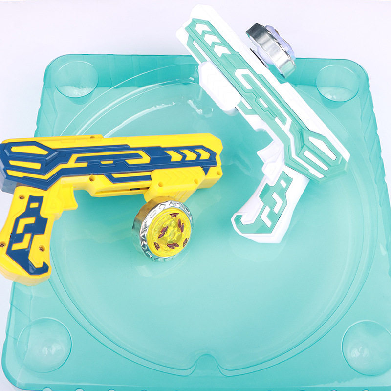 Gyro toy children luminous gyro gun alloy gyro cyclone gyro explosive gyro set launcher new gun