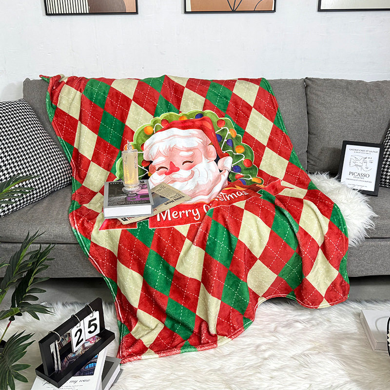 Christmas Blanket, Holiday Decoration Blanket, Living Room Sofa Blanket, New Year Red Blanket, Bed Blanket, Throw Blanket, Knitted Blanket