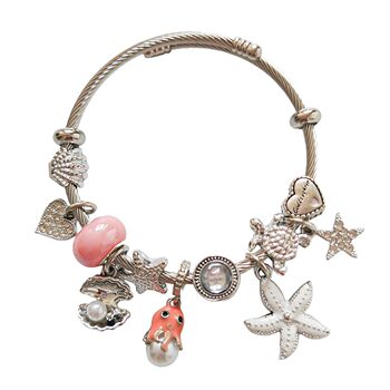 Cross-Border New Pandora Stainless Steel Bracelet Cute and Fresh Summer Style DIY Bracelet Kt Cat Bracelet Gift