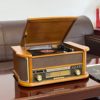 Classic multi-functional desktop vinyl record player classic CD player Bluetooth retro FM radio integrated tape player