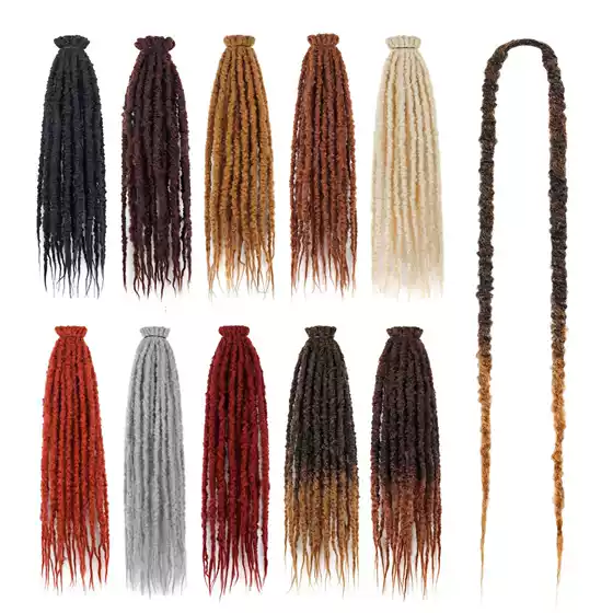 Crochet Dreadlocks Single Ended Handmade Texture Dreads African Hip Hop Reggae Double Tail Dreadlock Wig