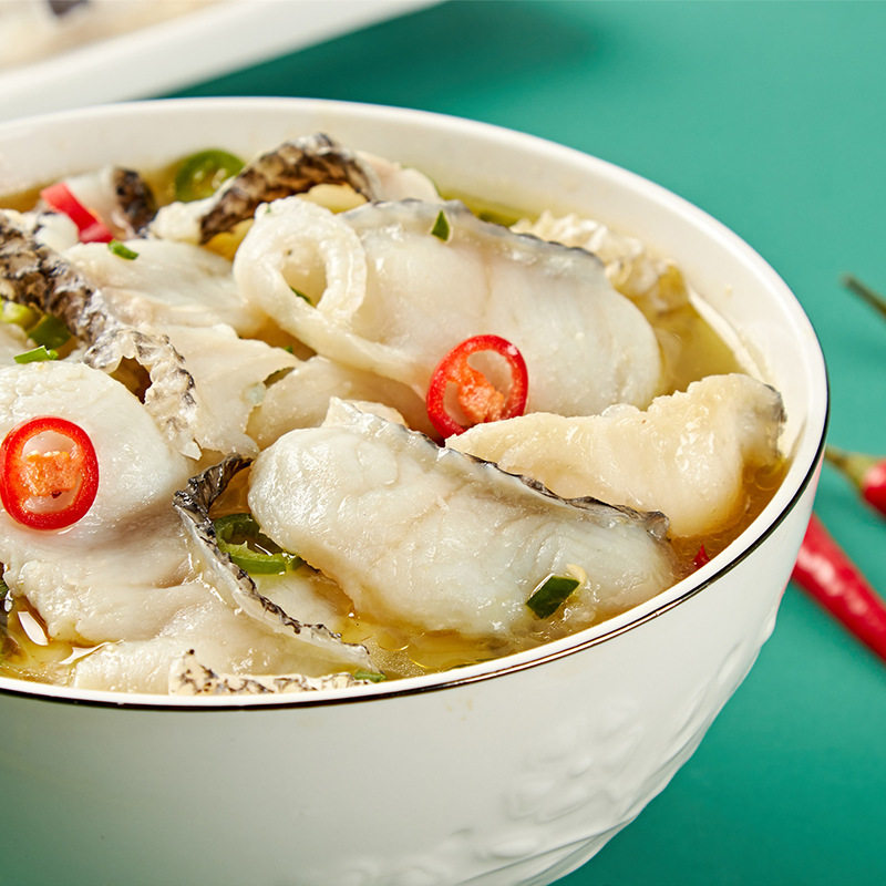 Anjing Frozen Foods Mr. Anjing's Pulp-Free Black Fish Fillet 250g Pickled Fish Pre-Made Dish Hot Pot Boneless Boiled Fish Semi-Finished Product