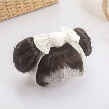 Newborn baby ball wig hair band bow hat cute baby super cute