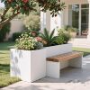 Outdoor Three-Dimensional Flower Box, Plastic-Wood Bench Combination, Planting Box, Park Courtyard, Commercial Street, Wrought Iron Finished Flower Bed, Flower Trough