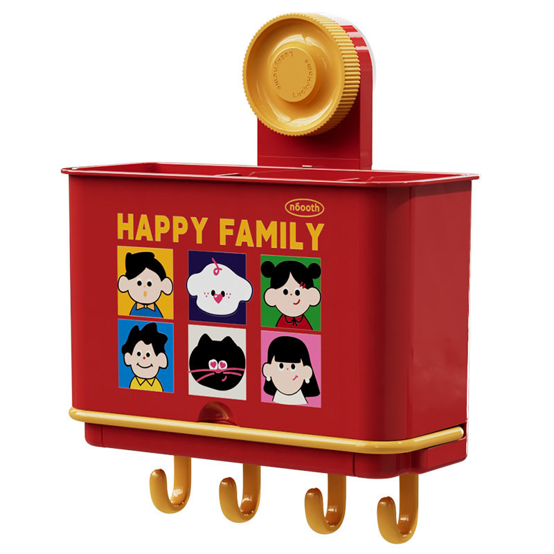 Suction Cup Chopstick Storage Box Kitchen Rack No-Drill Knife and Chopstick Holder Integrated Storage Rack with Drainage and Mold Prevention