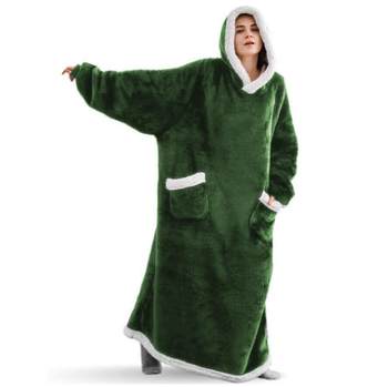 Blanket with Extended Vertical Pockets, Lazy Blanket, Lamb Wool Tv Blanket, Wearable Blanket, Flannel Blanket, Wearable