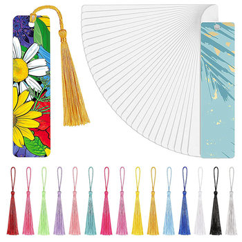 Sublimation blank bookmark heat transfer printing metal aluminum DIY bookmark color tassel for crafts birthday wedding flow