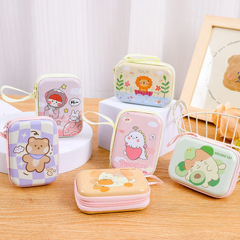 New Tinplate Coin Purse Mini Rectangular Zipper Bag for Kids Cartoon Coin Earphone Key Storage Bag