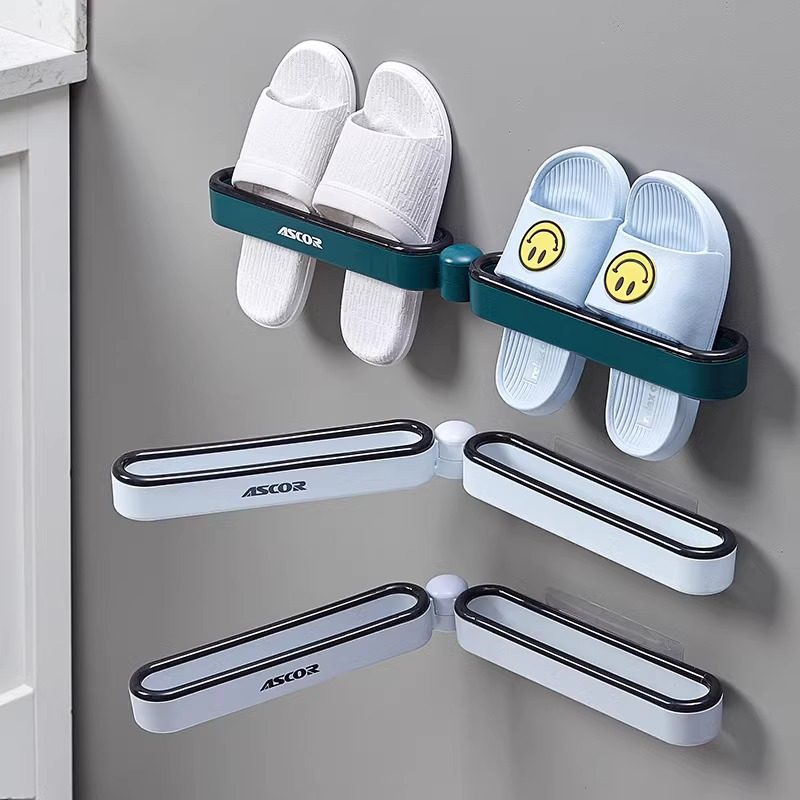 Bathroom Slipper Rack Without Punching, Bathroom Draining Wall-Mounted Toilet Storage Artifact, Shoe Rack for Shoe Care