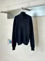 Correct Version of Lv's 26Ss Spring/Autumn New Damier Checkered Cable Knit Half-Zip Casual Sweater for Men and Women
