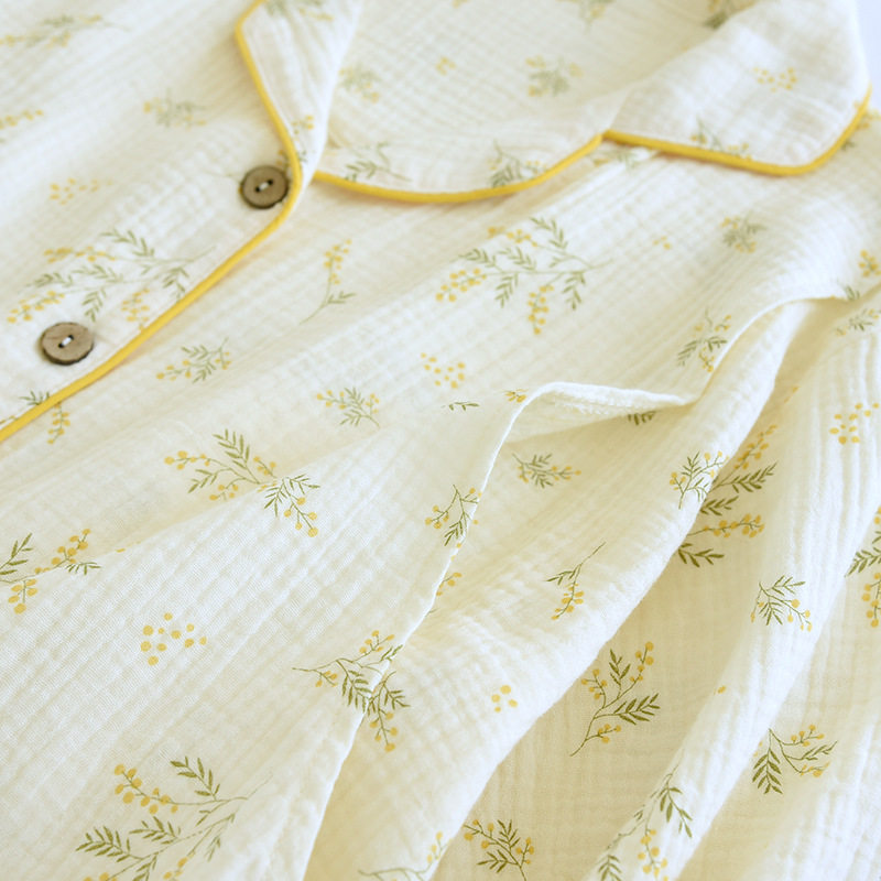 A variety of spring and autumn cotton plus size crepe double-layer cotton month clothing postpartum cartoon nursing maternity feeding suit