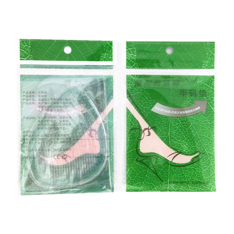 Transparent front palm pad anti-wear foot half size pad small gift insole factory wholesale crystal silicone heel pad men's and women's shoes