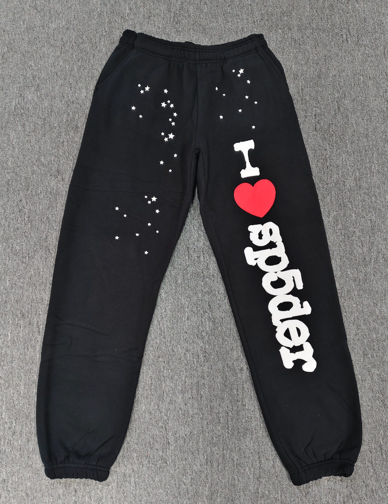 跨境爆款连帽衫555555美潮街头重磅宽松Sp5der卫衣卫裤男套装现货