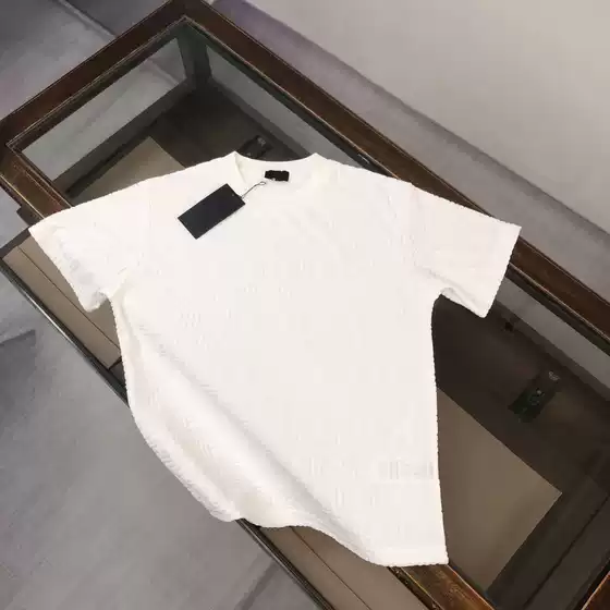2025 Summer New Original Standard FD Towel Velvet Short-sleeved Crewneck T-shirt Men's Loose Men's T-shirt Couple's Style