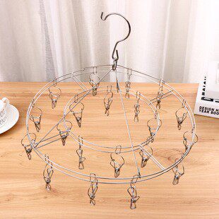 Non-magnetic stainless steel socks rack 20 clips household socks clip drying rack multi-head drying rack Chaozhou not available