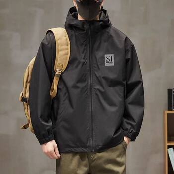 Spring and Autumn New Outdoor Workwear Hooded Jacket Men's Trendy Fashion Slim Versatile Casual Jacket Top