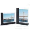 Cross-border wooden photo frame black wooden L-shaped base creative with glass double-sided display photo picture decoration