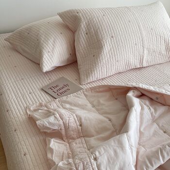 Korean Style Little Star Bed Cover Four-Piece Set Little Star Embroidered Bed Cover Three-Piece Set Export Star Spring & Fall All-In-One Quilt