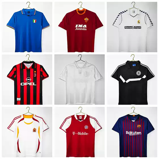 Retro Real Madrid, Barcelona, Juventus, Tottenham, Arsenal, Germany, Japan Short-Sleeved Football Jerseys, Breathable, Source Manufacturer