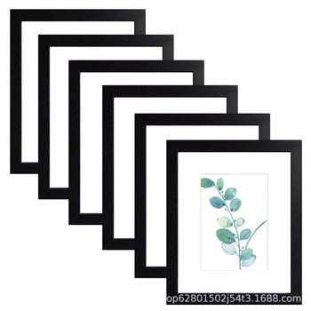 Cross-Border Simple Wooden Photo Frame Five-Piece Set DIY Photo Wall 8inch A4A3 Can Be Placed or Hung Factory Direct Sales Picture Frame