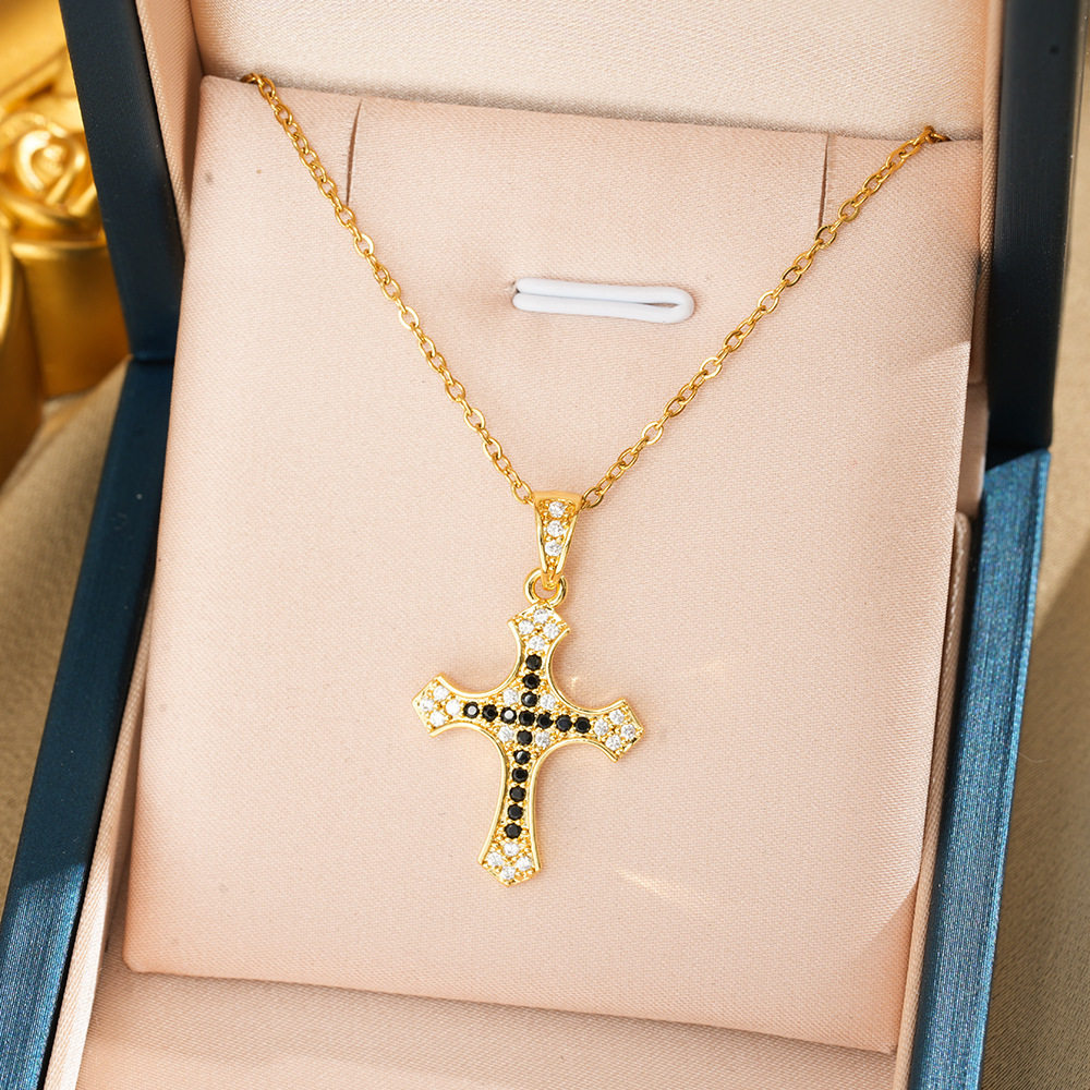 246-10 スモールクロスネックレス-ゴールド