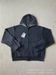 Correct Version in Stock 25Fw Paris New Reversible Double-Layer Hooded Sweatshirt Jacket Faded Gray Washed Effect