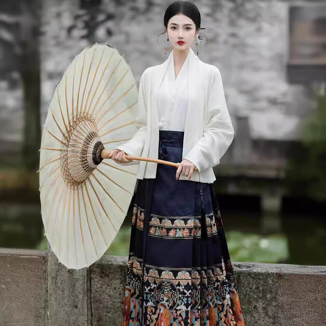 New Chinese style light Chinese style vest skirt suit women's autumn and winter elegant knitted long-sleeved top skirt two-piece set