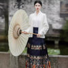 New Chinese style light Chinese style vest skirt suit women's autumn and winter elegant knitted long-sleeved top skirt two-piece set