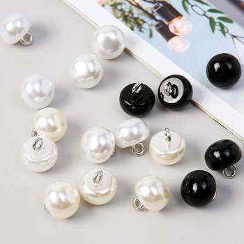 Half Round Bread Shape Resin Highlight Pearl Button Metal Foot Shirt Buckle Women's Cheongsam Skirt Sweater Shirt Buckle